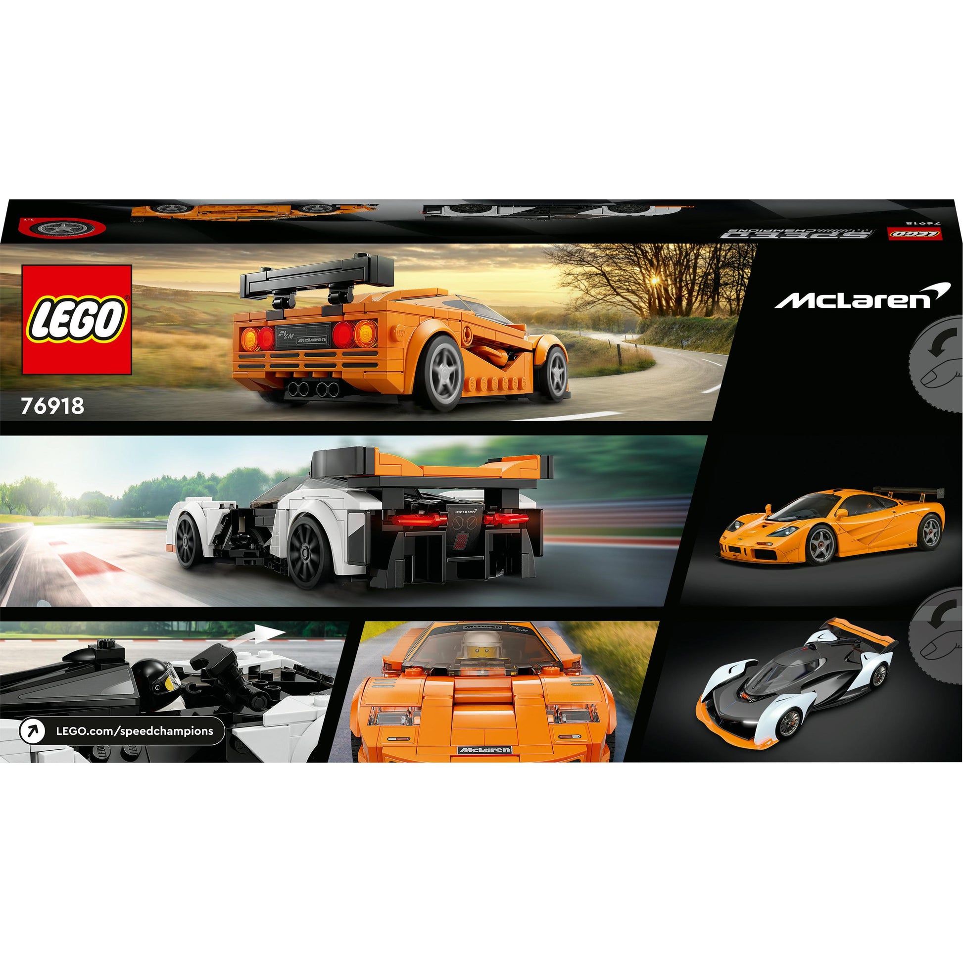 LEGO® Speed Champions McLaren Solus GT & McLaren F1 LM 76918 Building Toy Set (581 Pieces)