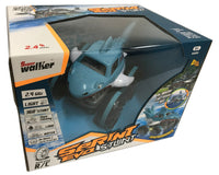 R/C FIVE WAY AMPHIBIOUS SHARK STUNT VEHICLE,7.4V LITHIUM BATTERY INCLUDED, R/C :2*AA NOT INCLUDED  LIGHT BLUE