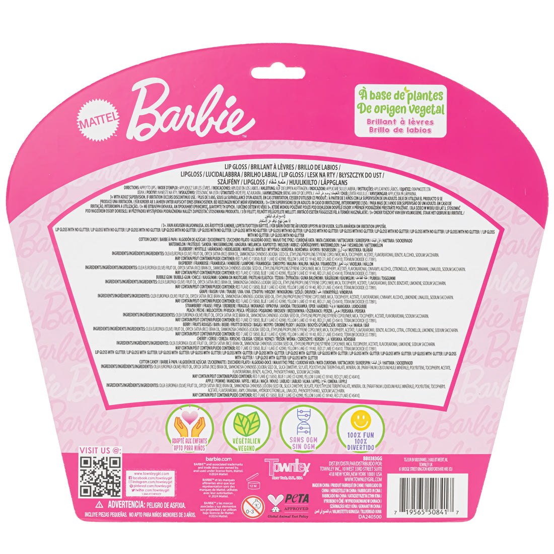 Barbie 12 Piece Plant Based Lip Gloss