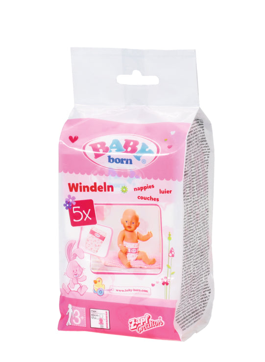 Baby Born Accs Nappies Shrinked 5pack