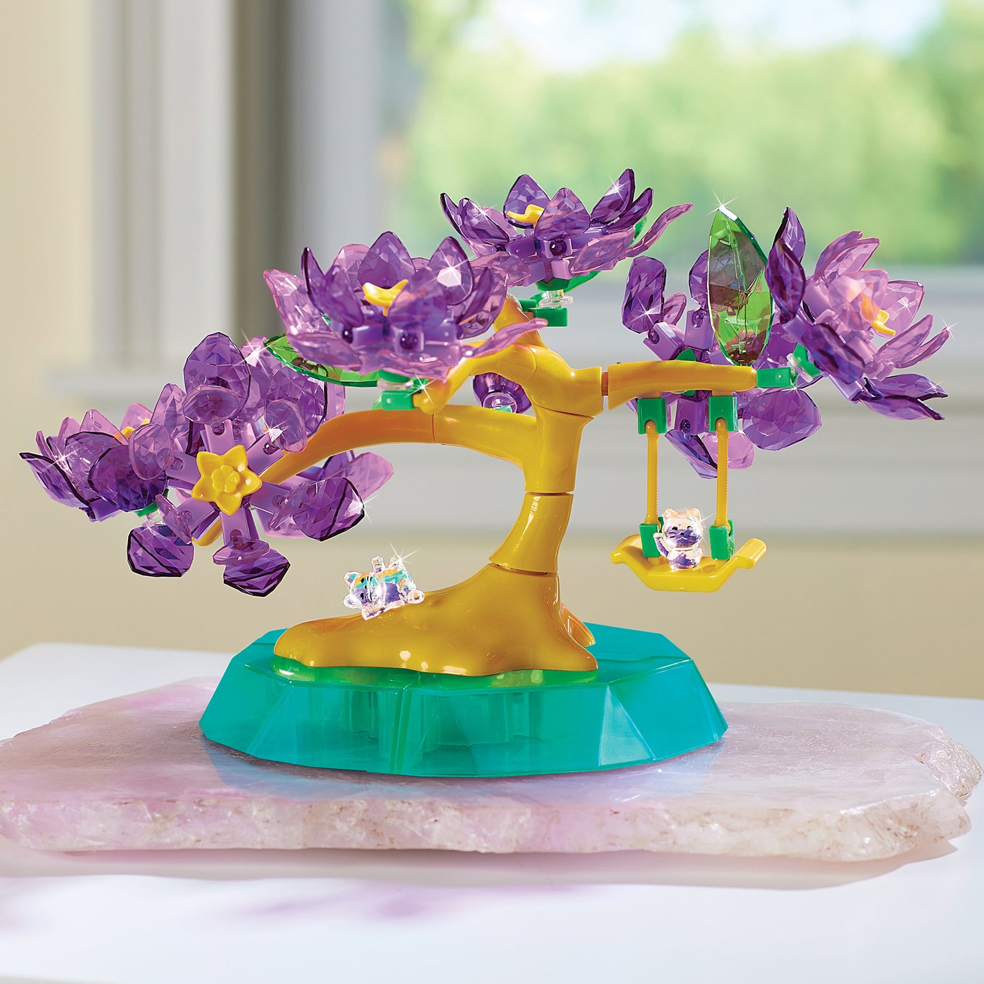 Rose Art Crystal Gem Blossoming Bonsai