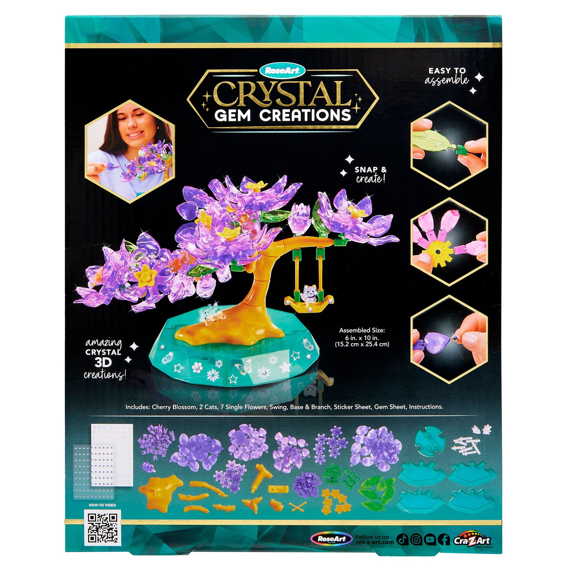 Rose Art Crystal Gem Blossoming Bonsai