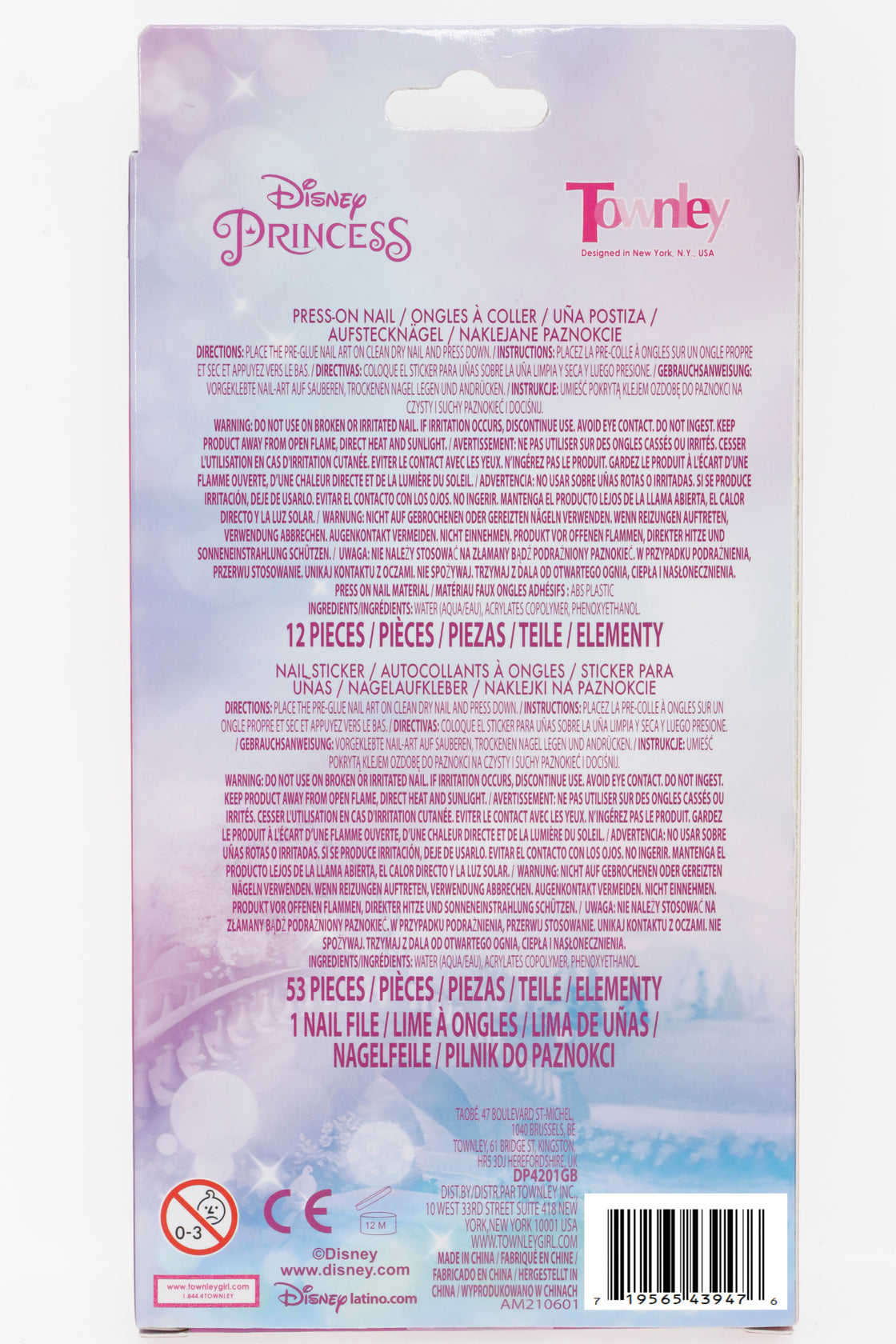 Disney Princess Nail Art Set 66-Pieces, Multicolour