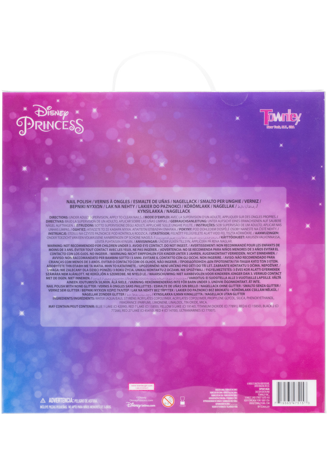 Disney Princess 18-Piece Non-Toxic Peelable Nail Polish Set