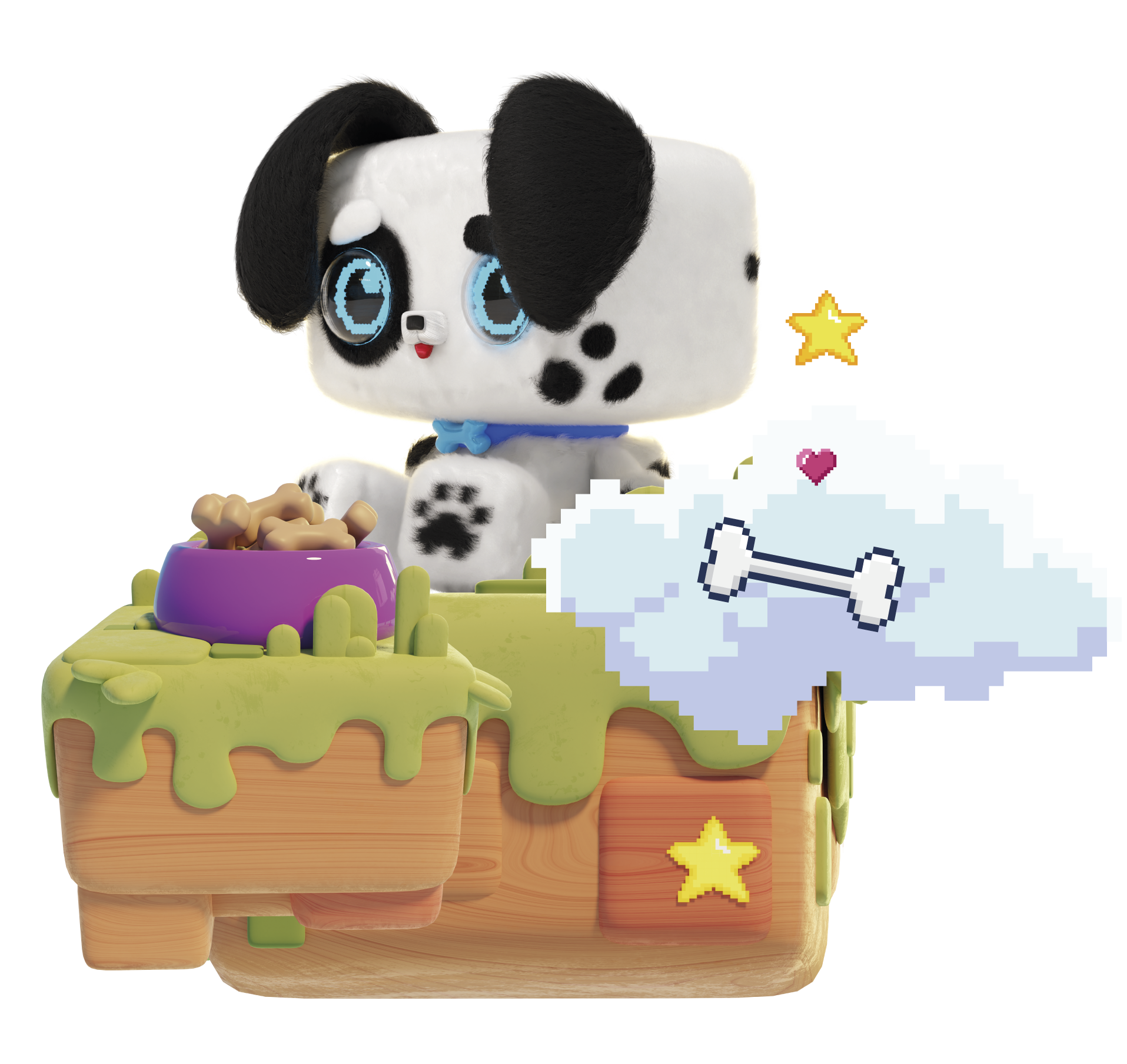 Pixel Hugs Electronic Plush (Black/White)