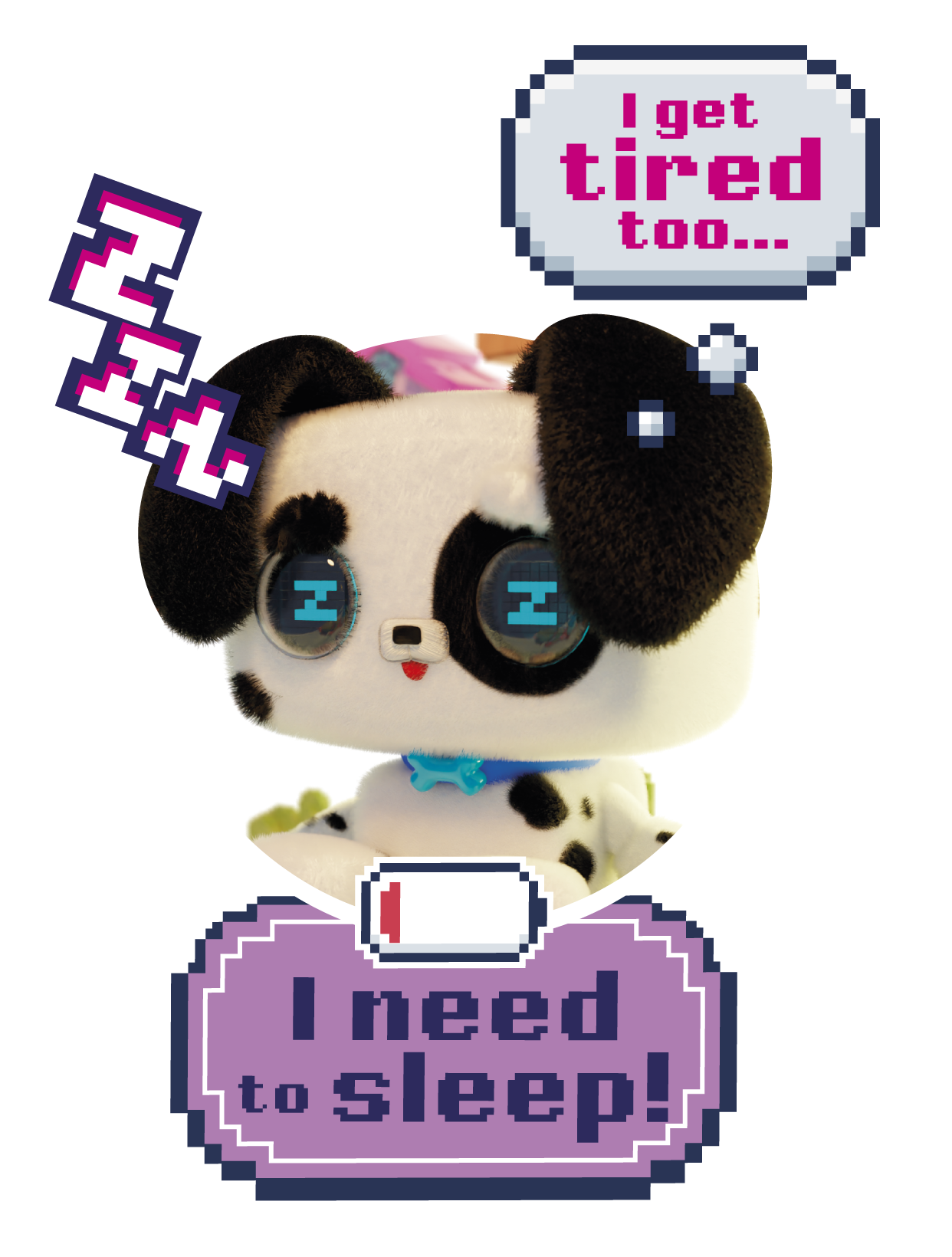 Pixel Hugs Electronic Plush (Black/White)