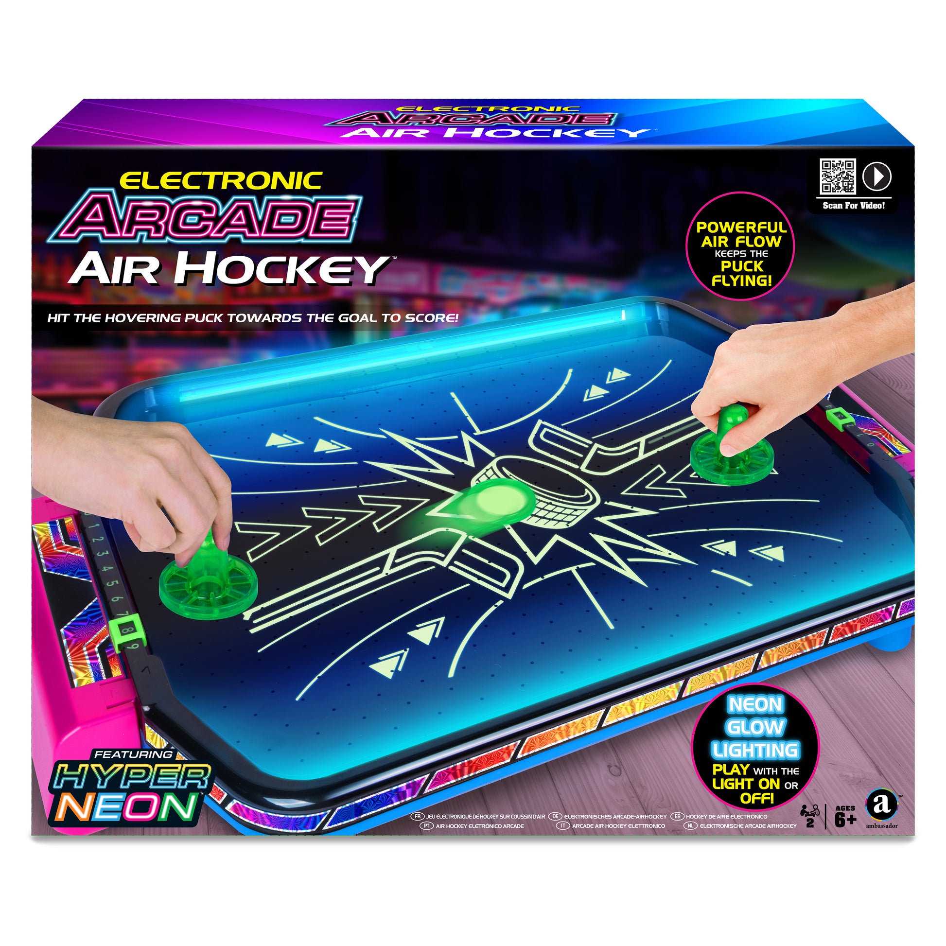 Electronic Arcade Air Hockey (Hyper Neon Series)
