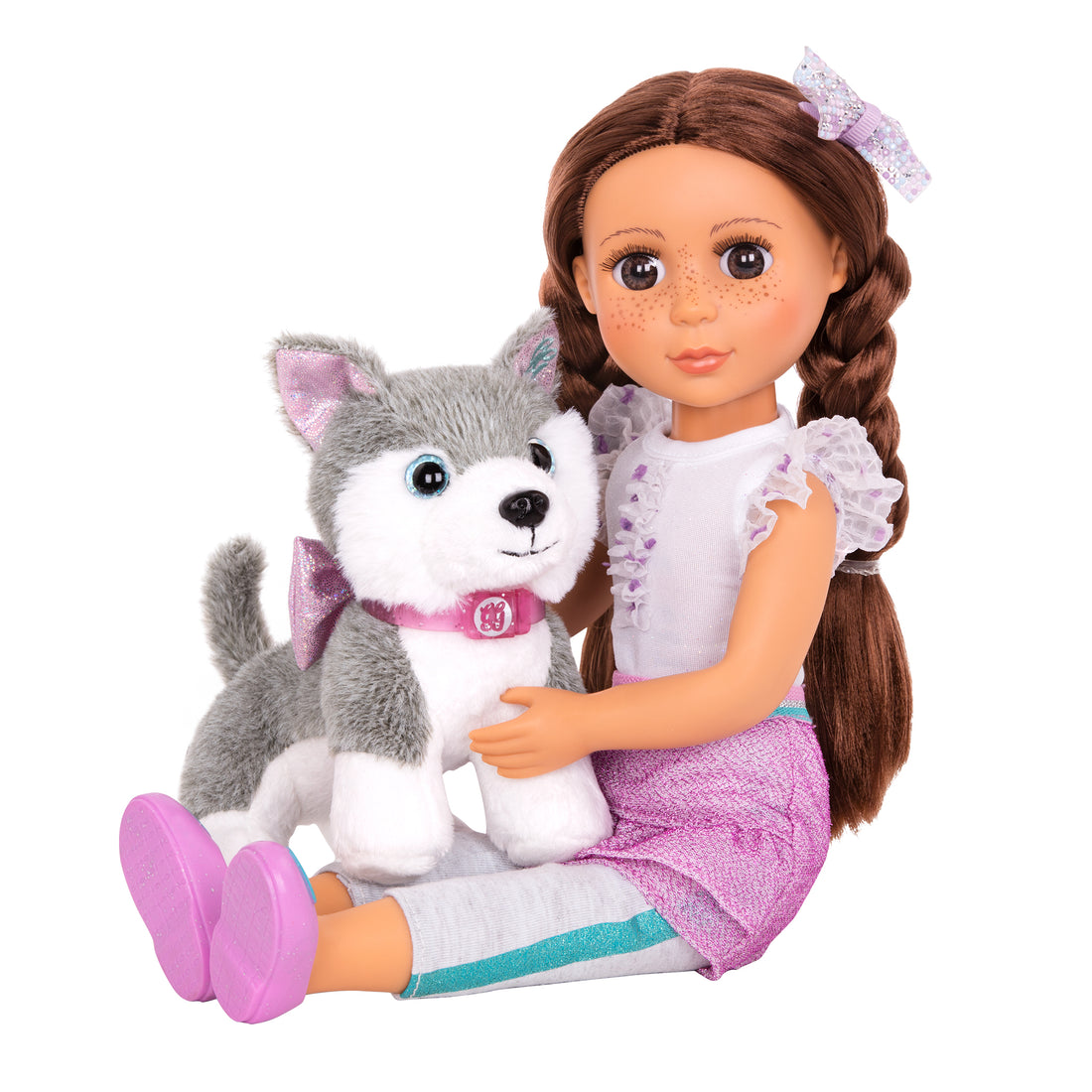 Glitter Girl Plush Husky Pet