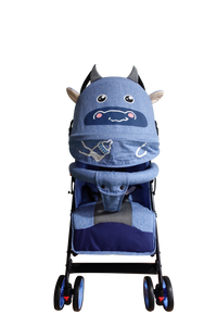 Baby Stroller, backrest with multible   positions, with adjustable 4 positions, blue color, W/big storage basket, W/break.