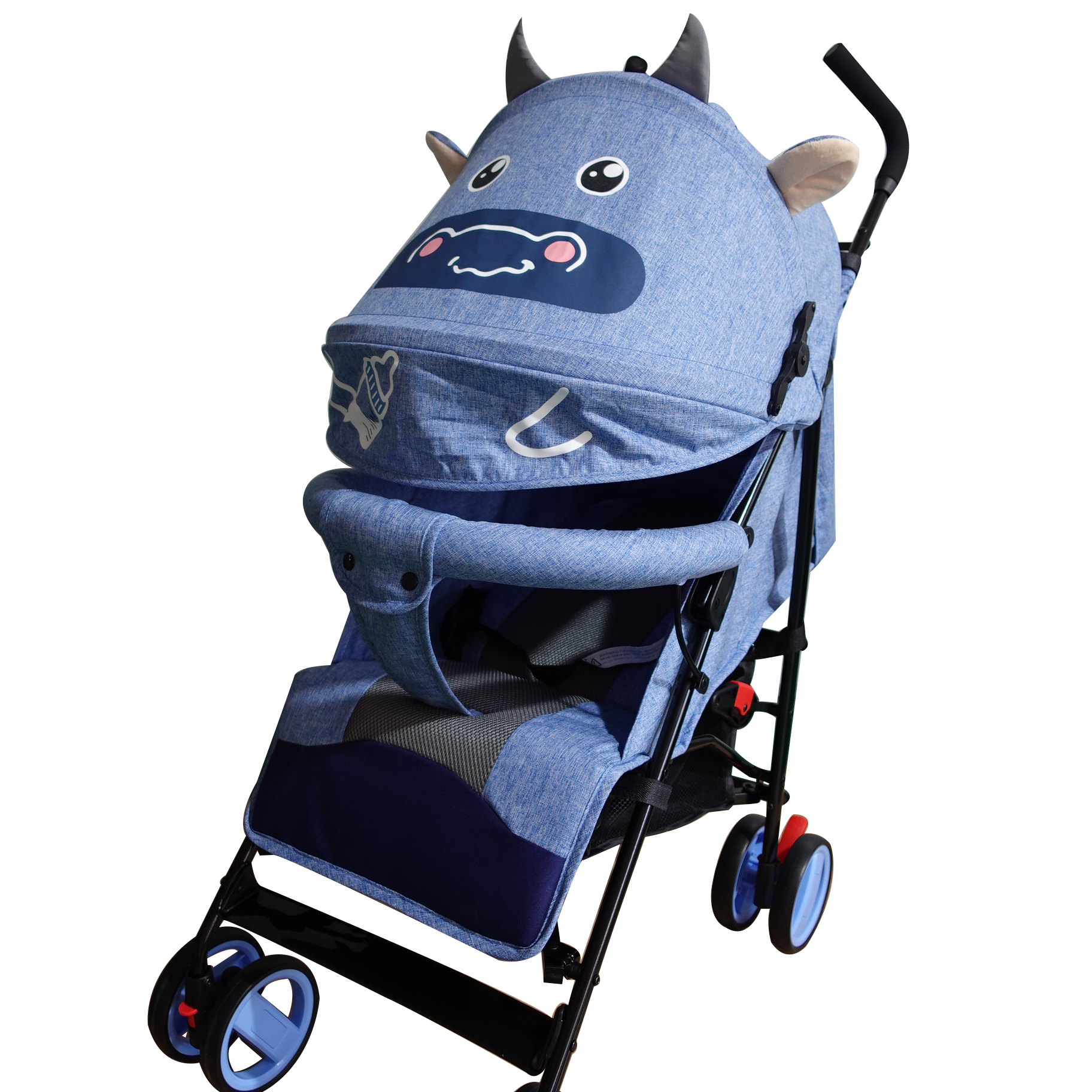 Baby Stroller, backrest with multible   positions, with adjustable 4 positions, blue color, W/big storage basket, W/break.