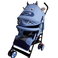 Baby Stroller, backrest with multible   positions, with adjustable 4 positions, blue color, W/big storage basket, W/break.