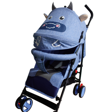 Baby Stroller, backrest with multible   positions, with adjustable 4 positions, blue color, W/big storage basket, W/break.