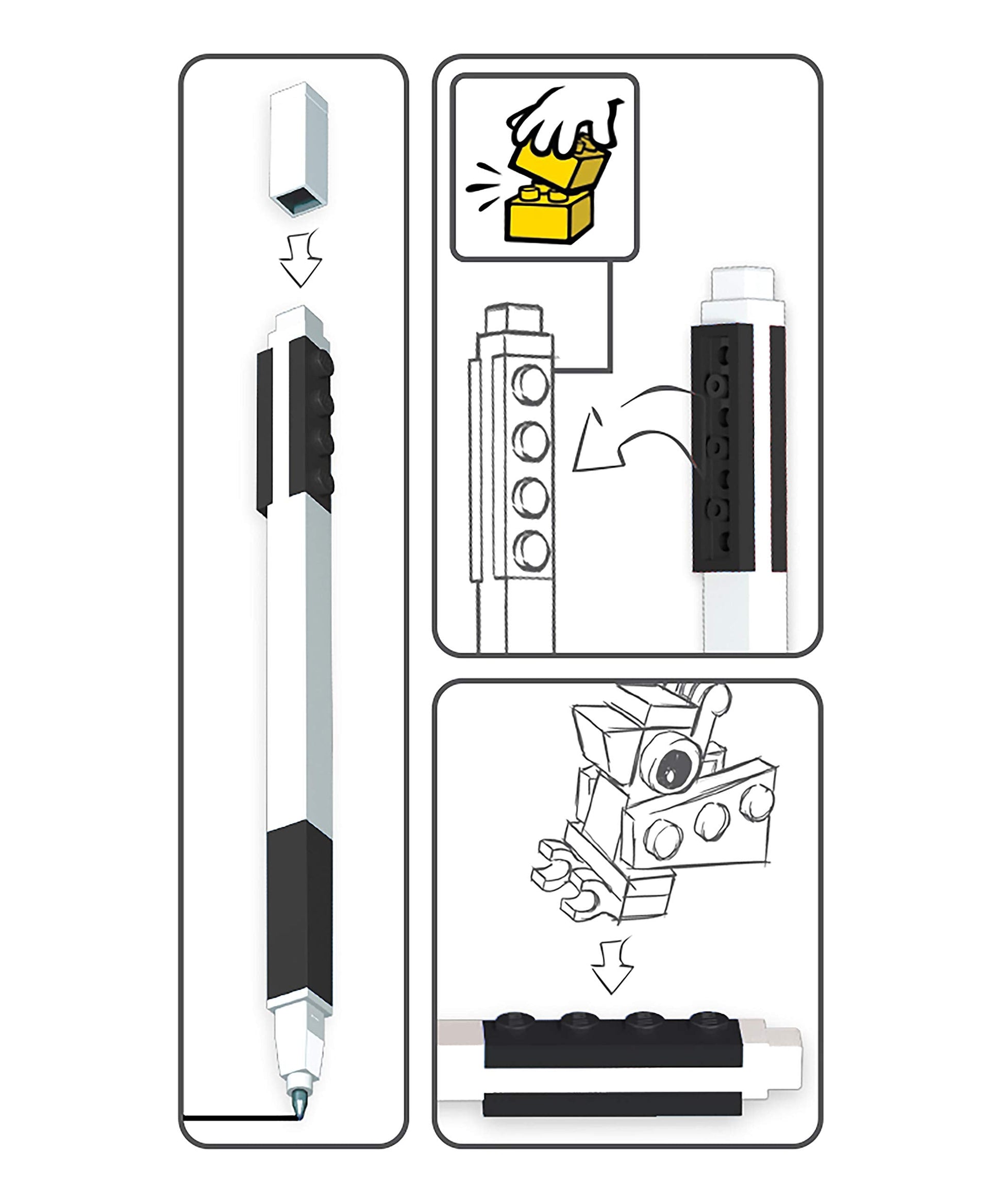 Lego IQ Pen Pal Gel Pen w/ Minifigure Black