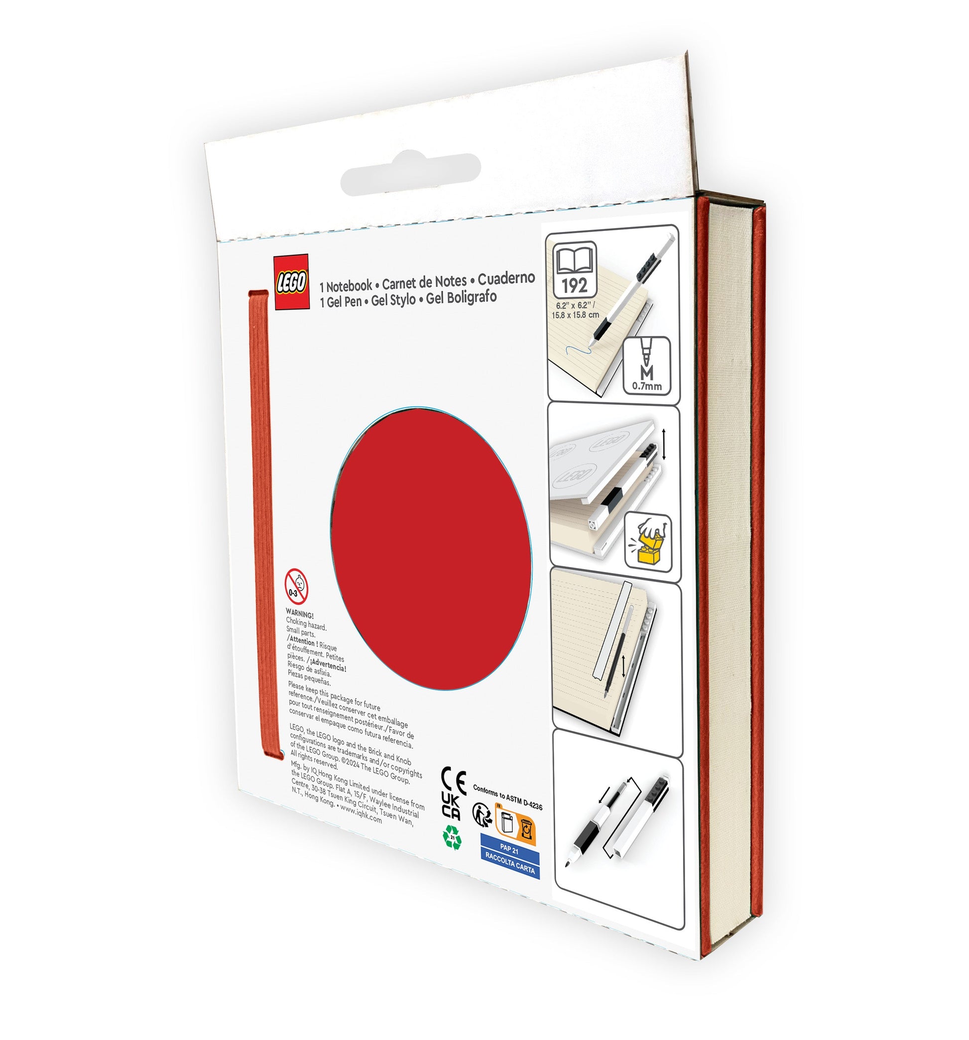 Lego IQ Locking Notebook w/ Gel Pen Red