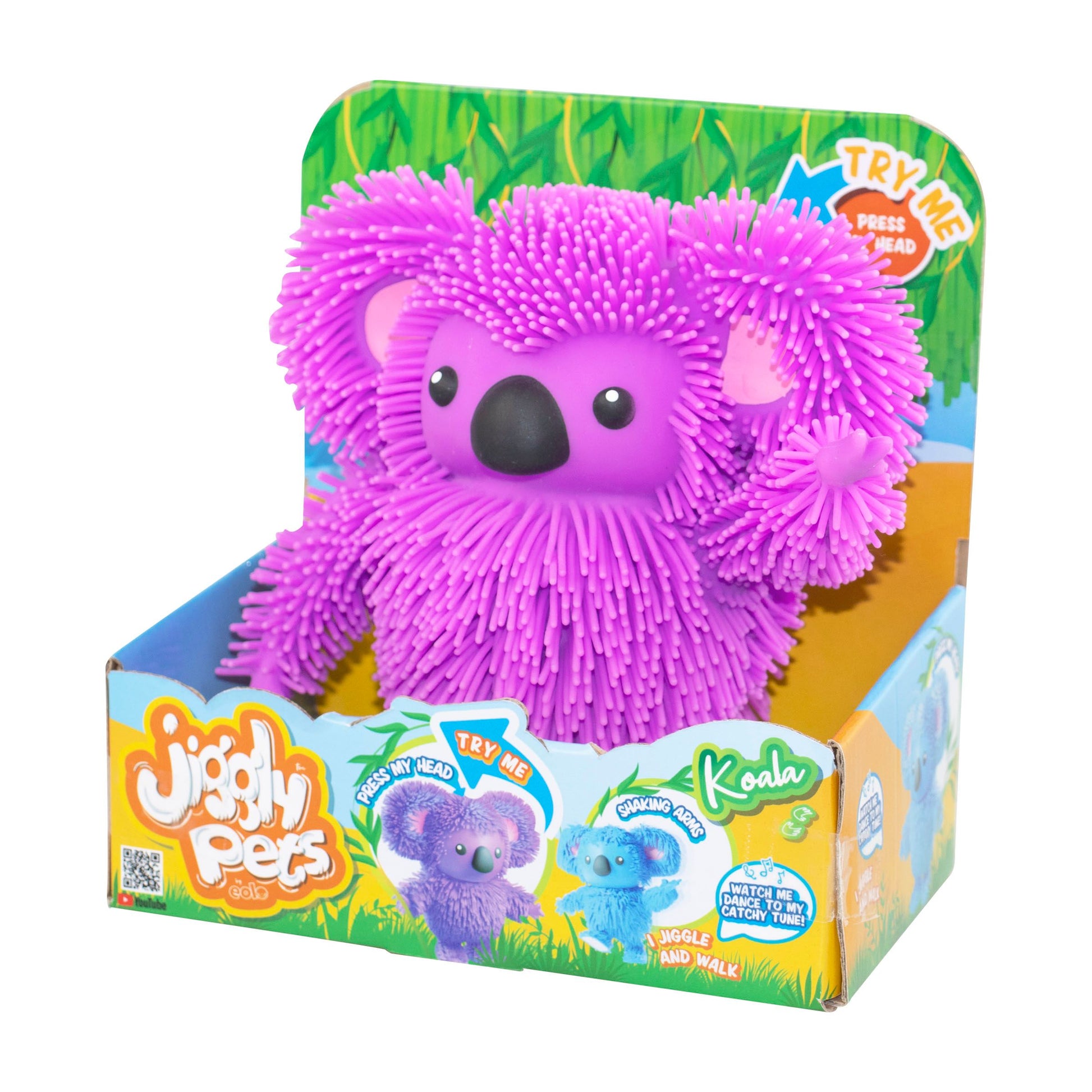 JIGGLY PETS RUBBERY WALKING KOALA - FACE EXPRESSIONS