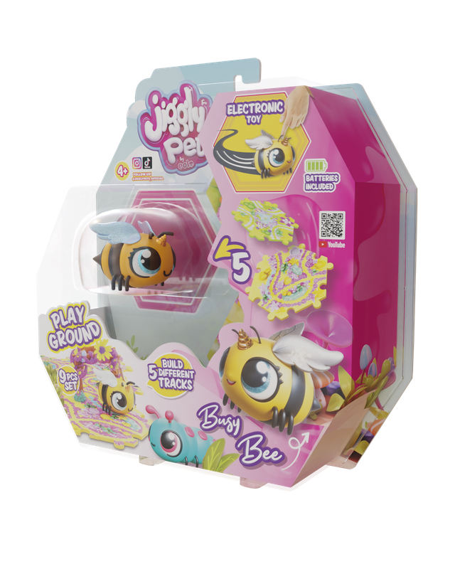 JIGGLY BUGS PLAYGROUND  - YELLOW BEE - BLISTER PACK