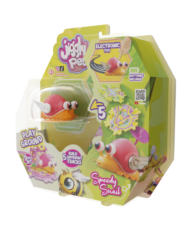 JIGGLY BUGS PLAYGROUND  - ORANGE SNAIL - BLISTER PACK