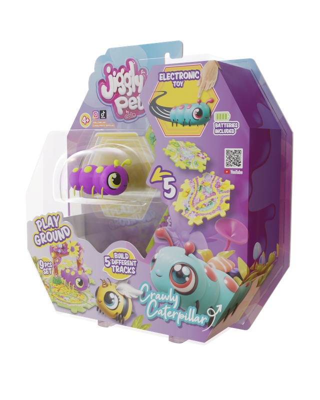 JIGGLY BUGS PLAYGROUND  - PURPLE CATERPILLAR- BLISTER PACK
