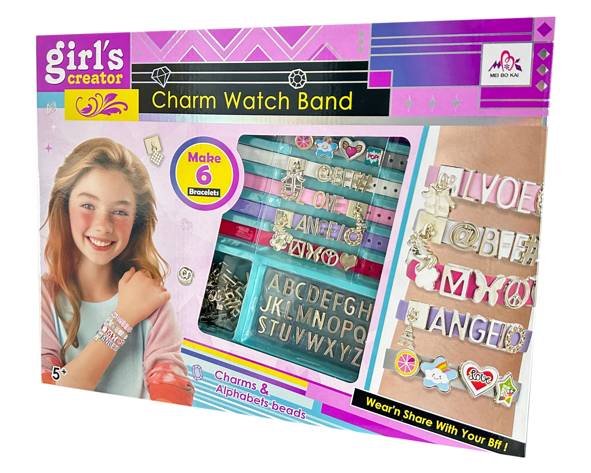 ALPHABETS BEADS WATCH BAND SET