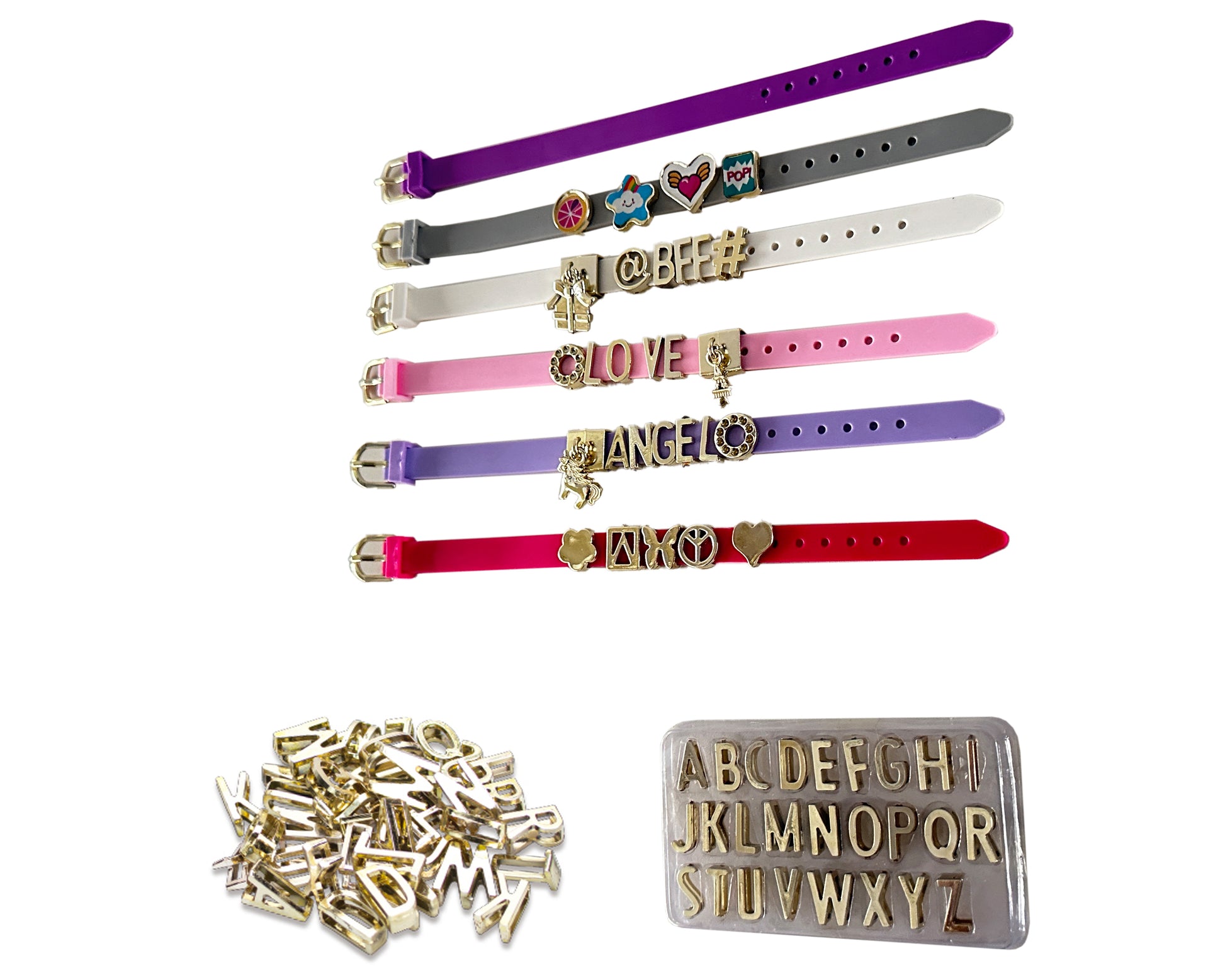 ALPHABETS BEADS WATCH BAND SET