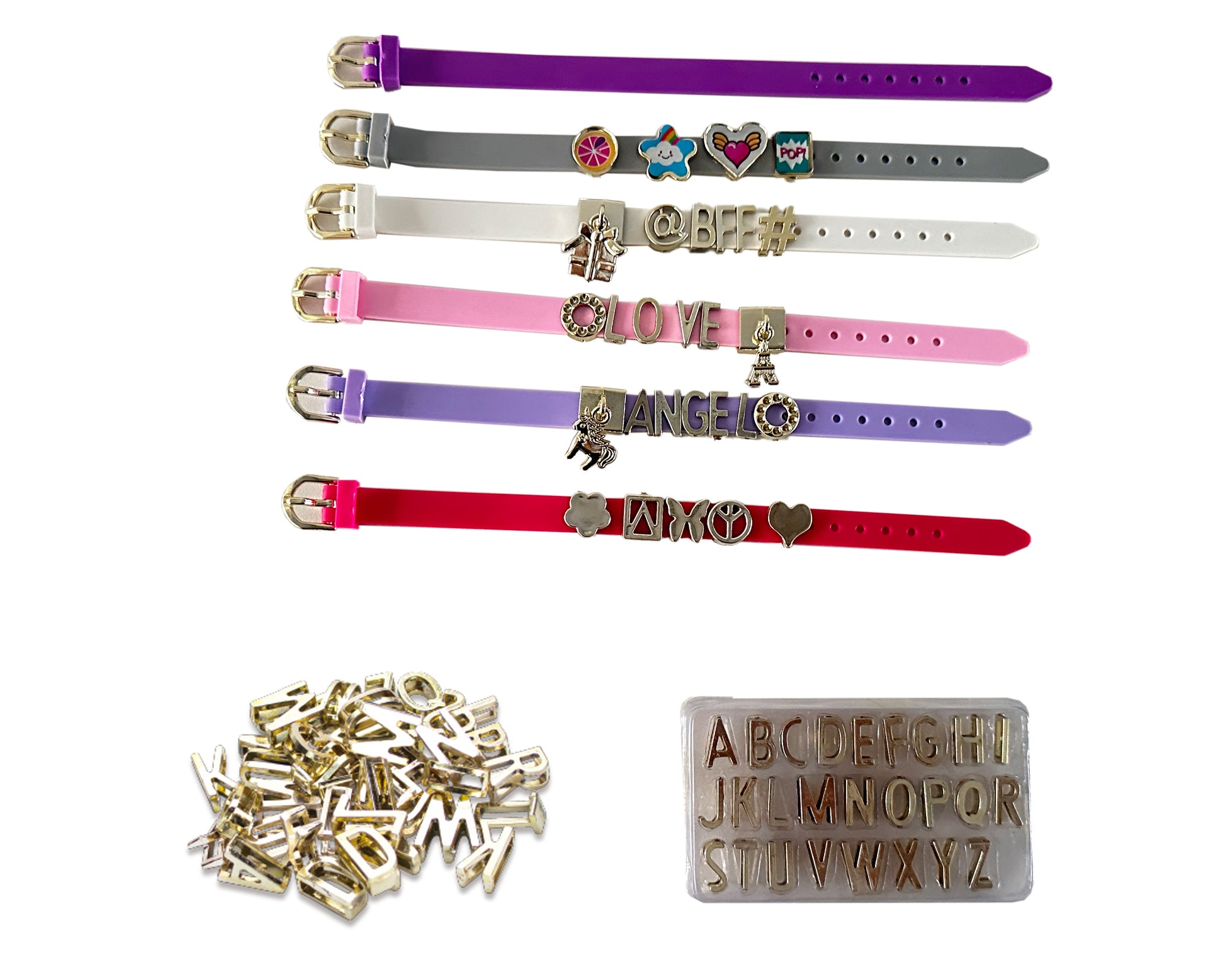 ALPHABETS BEADS WATCH BAND SET
