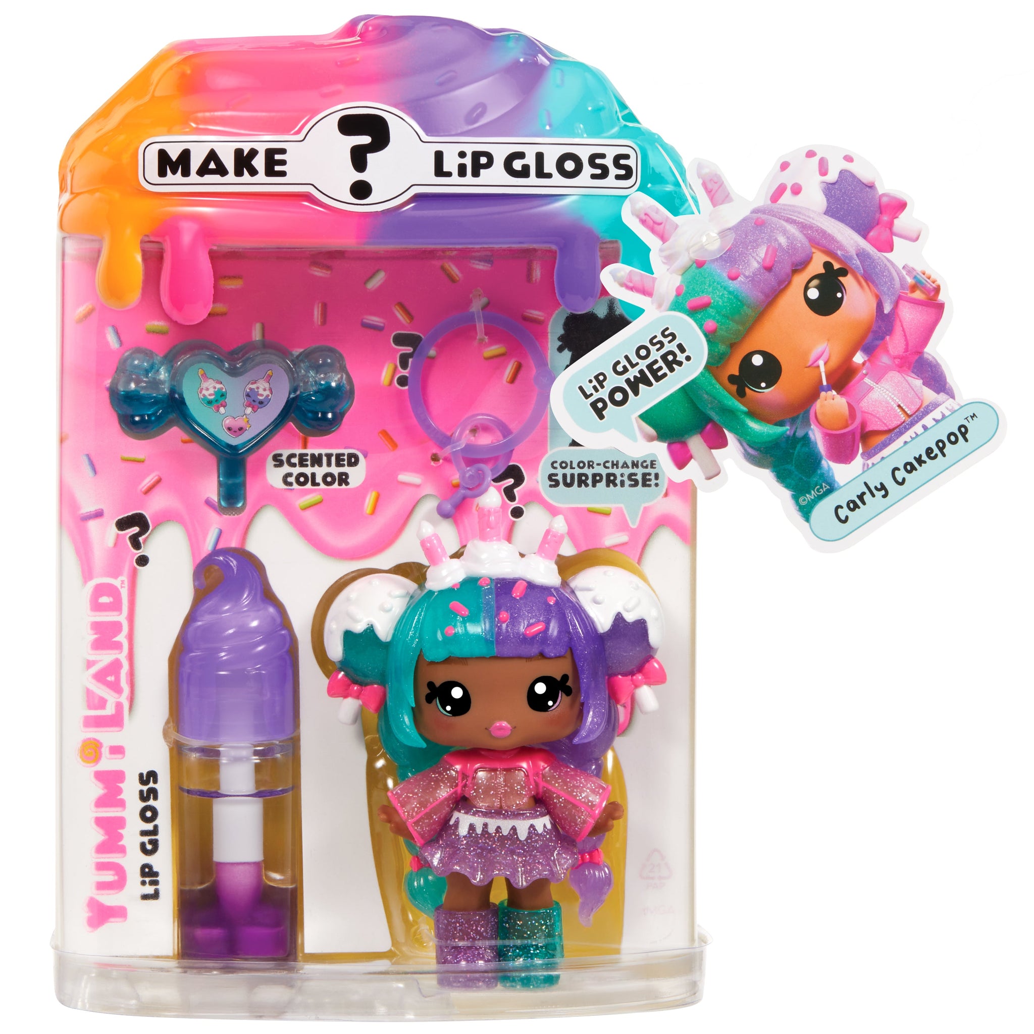 Yummiland Lip Gloss Doll: Mystery Color Change - Carly Cakepop