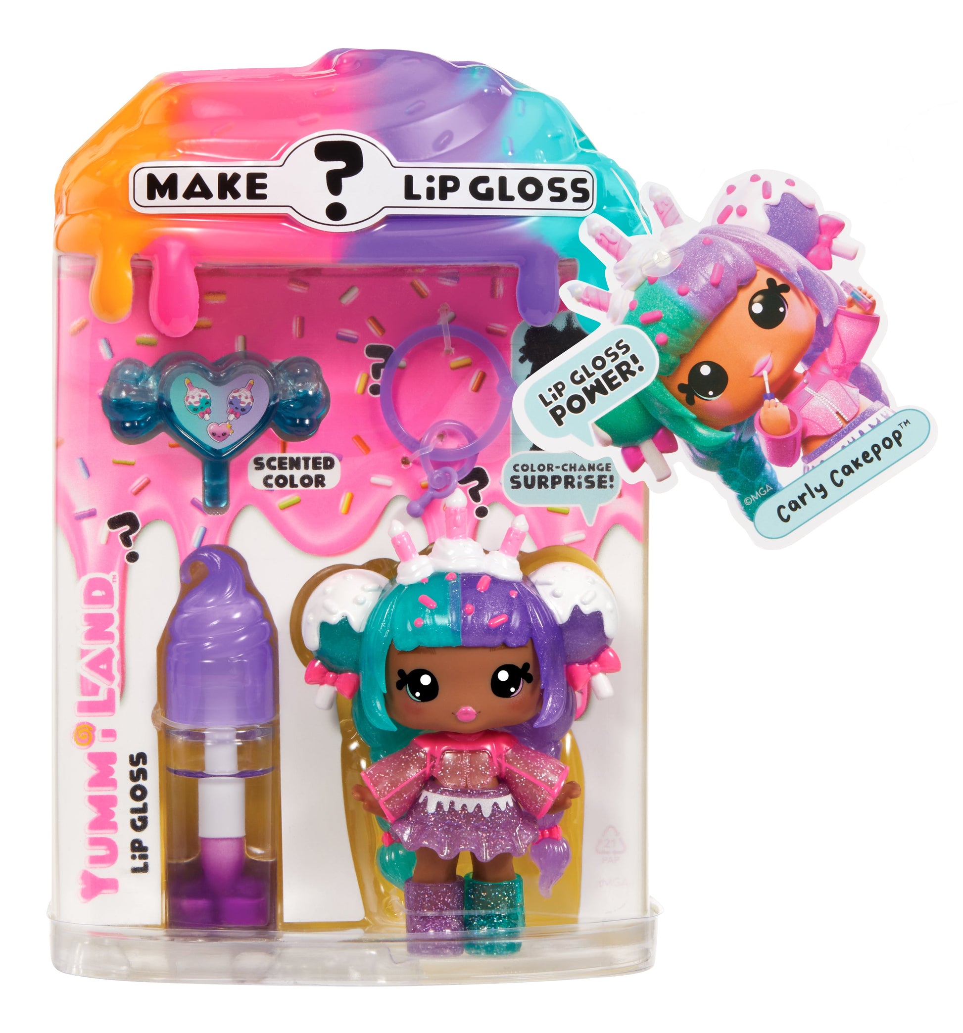 Yummiland Lip Gloss Doll: Mystery Color Change - Carly Cakepop