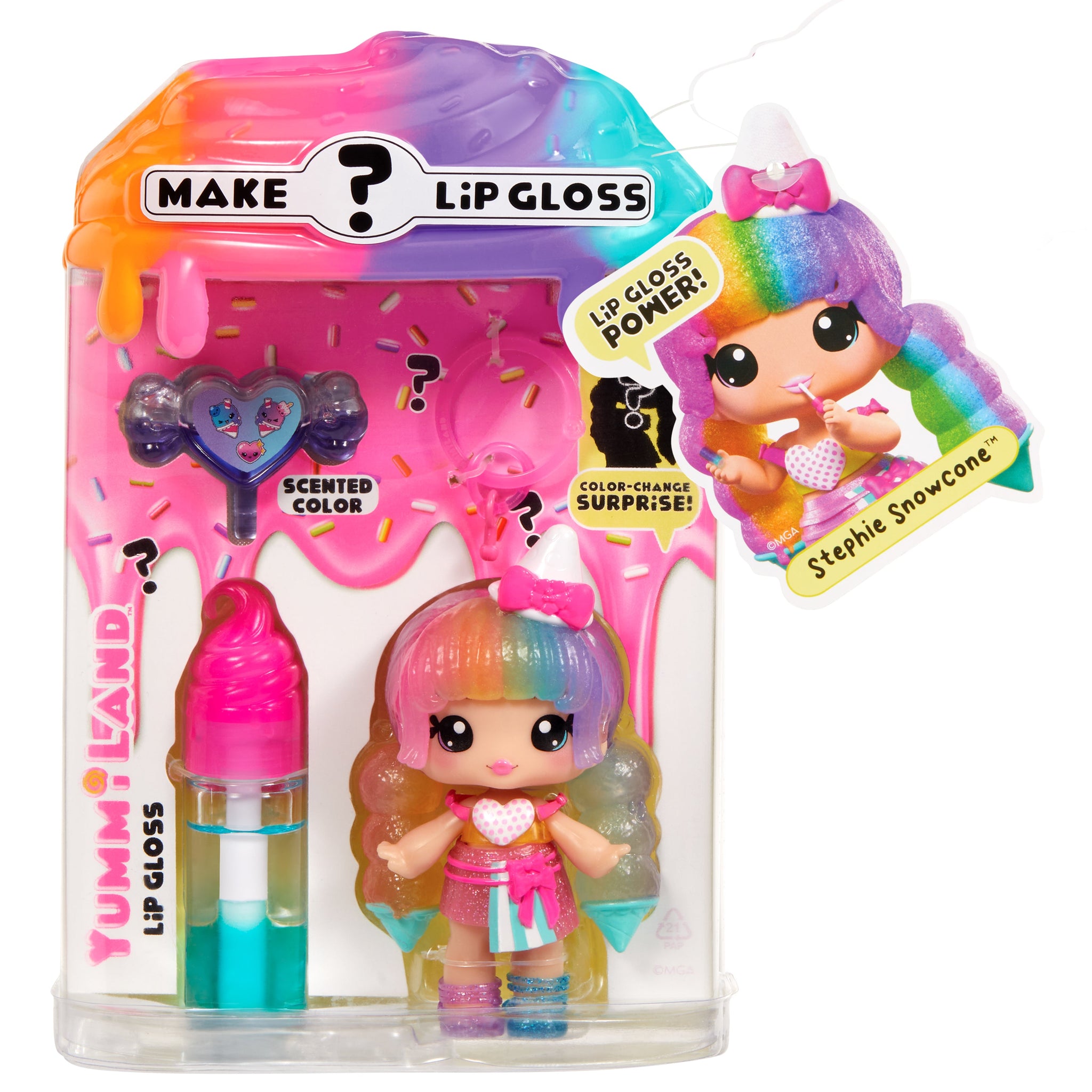 Yummiland Lip Gloss Doll: Mystery Color Change - Stephie Snowcone