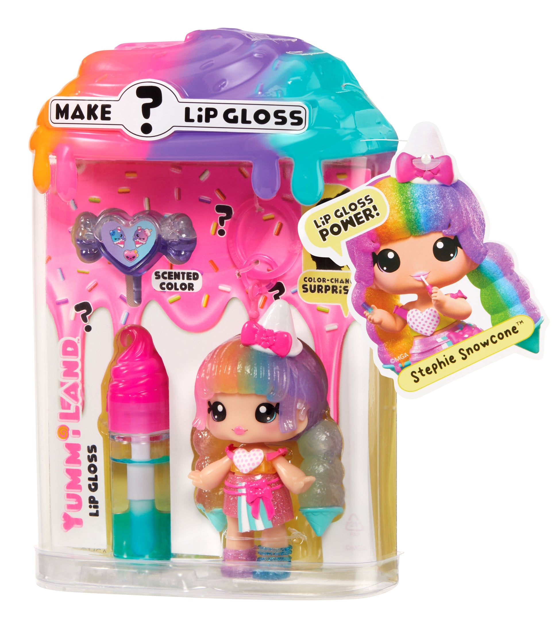 Yummiland Lip Gloss Doll: Mystery Color Change - Stephie Snowcone