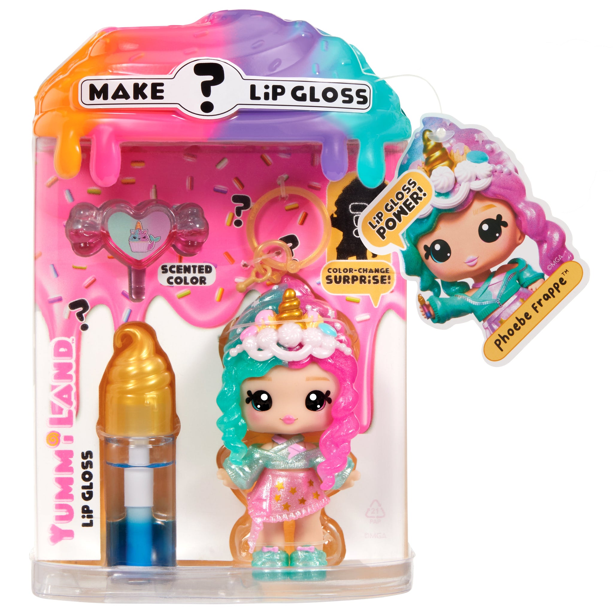 Yummiland Lip Gloss Doll: Mystery Color Change - Phoebe Frappe