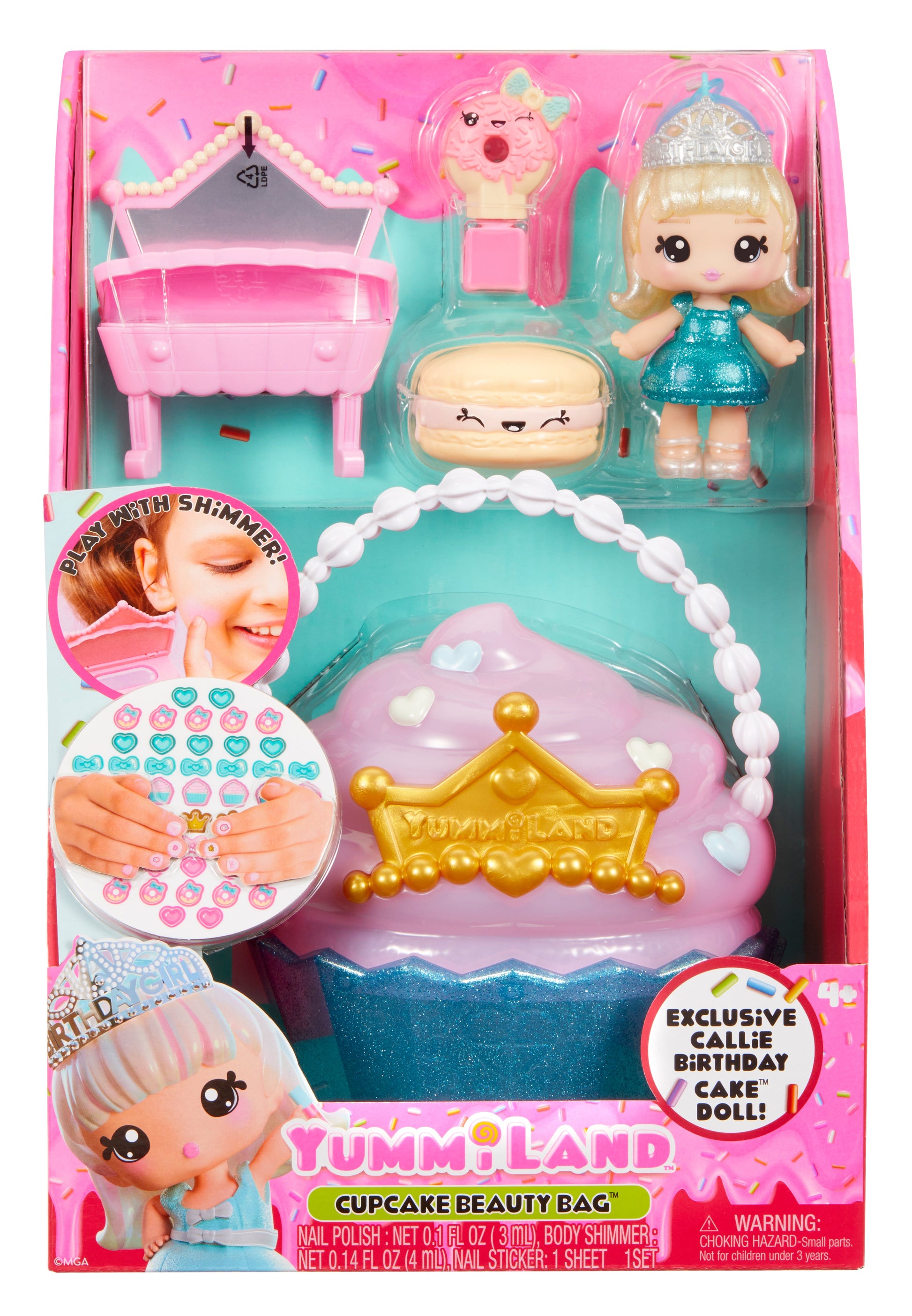 Yummiland Beauty Bag Playset - Callie Birthday Cake Doll