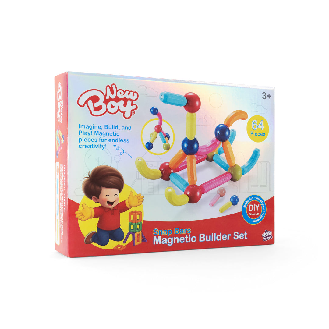 New Boy Snap Bars Magnetic Builder Set (64pcs)