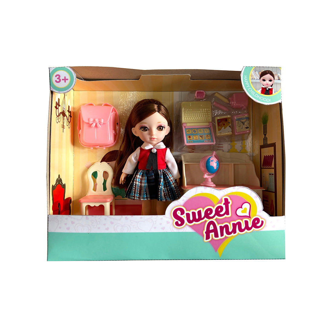 Sweet Annie 6.5" Doll With Study Table Set