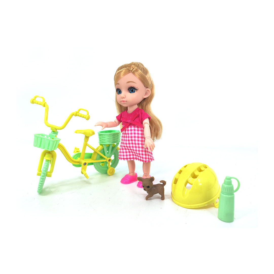 Sweet Annie 6" Doll With Bicycle