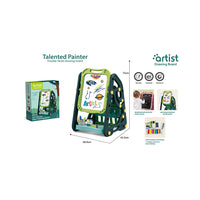 سبورة رسم مزدوجة الوجه مع رف كتب أخضر 