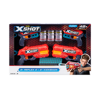 X-Shot Excel Combo Pack [2 Kickback/2 Reflex-6] (3 Cans/48 Darts)