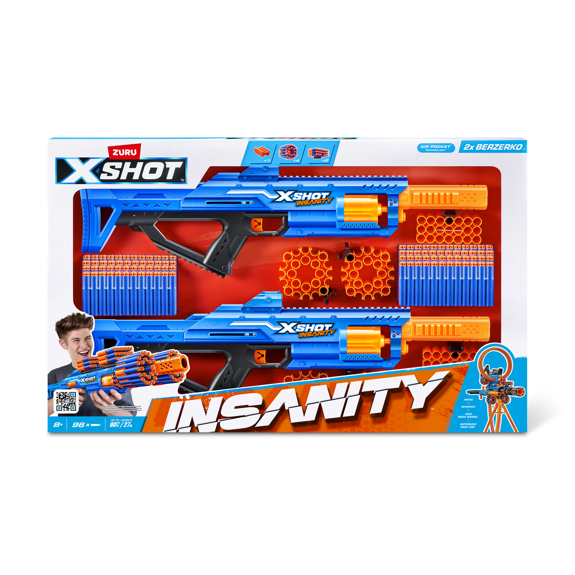 X-Shot Insanity Berzerko 8 Shot 2 pack (96 Darts)