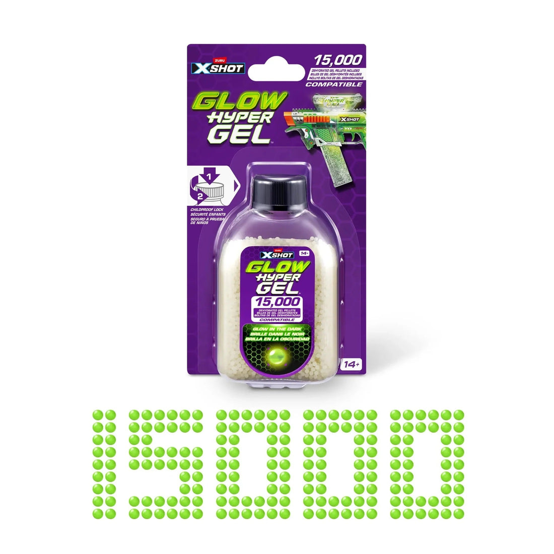 X-Shot Hyper Gel Glow In The Dark Gellet Refill (15,000pcs)